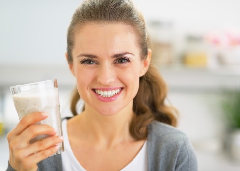 Drinking a shake
