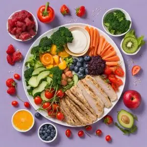 plate of colourful healthy food